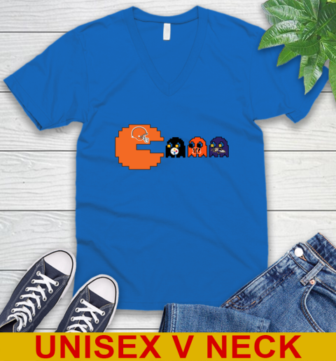 Cleveland Browns NFL Football Pac Man Champion V-Neck T-Shirt 6