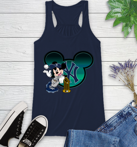 MLB New York Yankees The Commissioner's Trophy Mickey Mouse Disney Racerback Tank 12