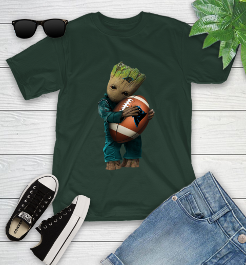 NFL Groot Guardians Of The Galaxy Football Sports Carolina Panthers Youth T-Shirt 5