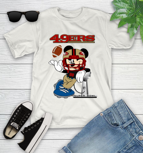 NFL San Francisco 49ers Mickey Mouse Disney Super Bowl Football T Shirt Youth T-Shirt