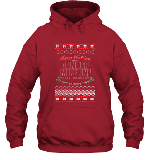 Happy Holidays From Dunder Mifflin Ugly Christmas Adult Crewneck Hoodie