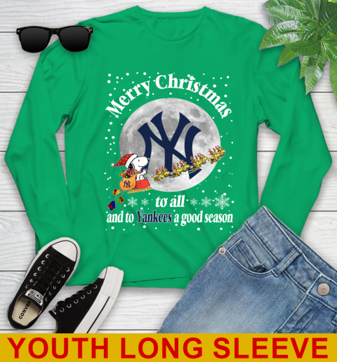 New York Yankees Merry Christmas To All And To Yankees A Good Season MLB Baseball Sports Youth Long Sleeve 7