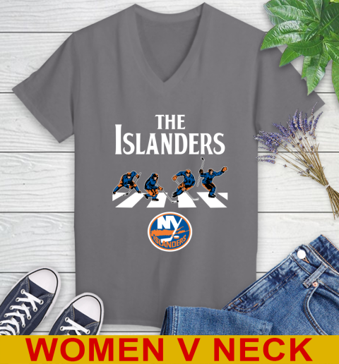 NHL Hockey New York Islanders The Beatles Rock Band Shirt Women's V-Neck T-Shirt 11