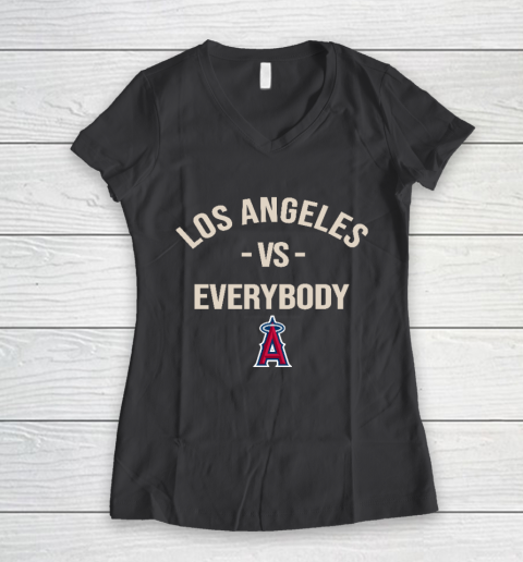 Los Angeles Angels Vs Everybody Women's V-Neck T-Shirt 6