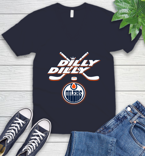 NHL Edmonton Oilers Dilly Dilly Hockey Sports V-Neck T-Shirt 3