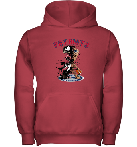 NFL New England Patriots Football Venom Groot Guardians Of The Galaxy YzG3y5xYOPV youth hoodie 43 95 151514 front red