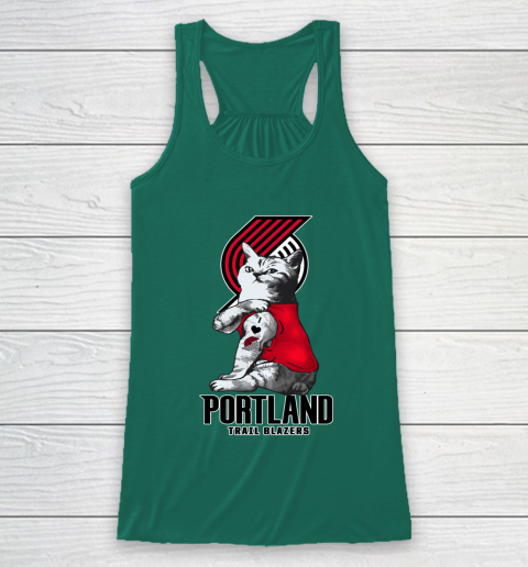 NBA Basketball My Cat Loves Portland Trail Blazers Racerback Tank 5