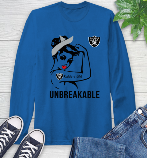 NFL Oakland Raiders Girl Unbreakable Football Sports Long Sleeve T-Shirt 7