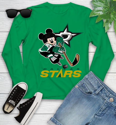 NHL Dallas Stars Mickey Mouse Disney Hockey T Shirt Youth Long Sleeve 6