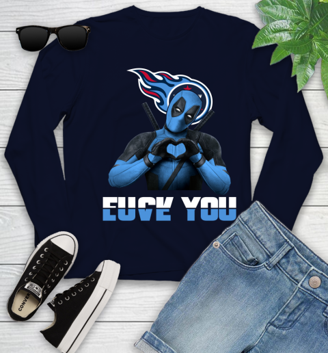 NHL Tennessee Titans Deadpool Love You Fuck You Football Sports Youth Long Sleeve 2