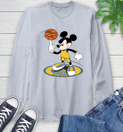 NBA Basketball Denver Nuggets Cheerful Mickey Disney Shirt Long Sleeve T-Shirt 6