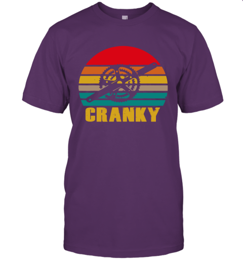 Bicycle Cranky Cycling Lovers Sunset Vintage Unisex Jersey Tee