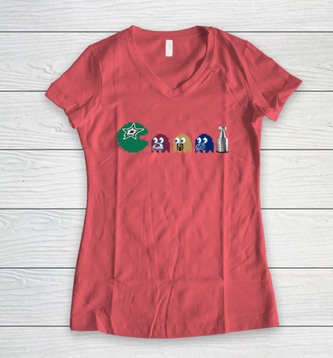 Dallas Stars x Pacman Create History For Stanley Cup Women's V-Neck T-Shirt 6
