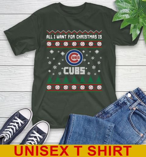 MLB All I Want For Christmas Is Chicago Cubs Baseball Sports 6