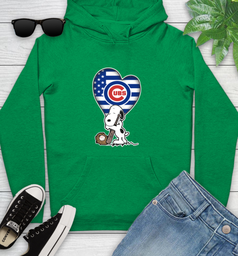 Chicago Cubs MLB Baseball The Peanuts Movie Adorable Snoopy Youth Hoodie 7