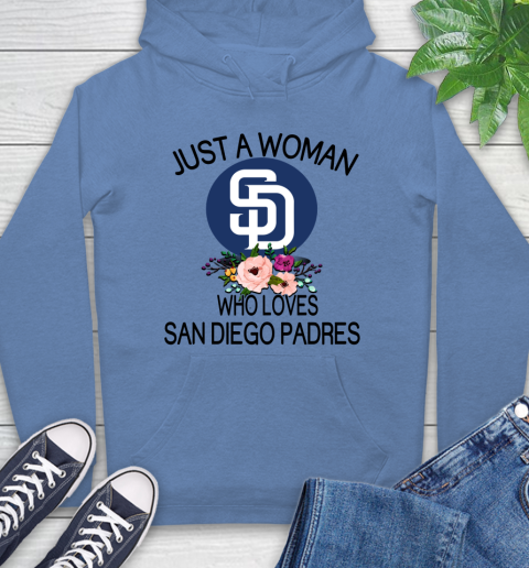 MLB Just A Woman Who Loves San Diego Padres Baseball Sports Hoodie 9