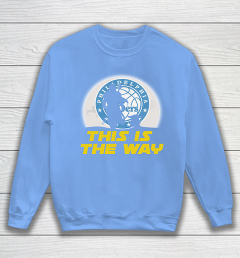 Philadelphia 76ers NBA Basketball Star Wars Yoda And Mandalorian This Is The Way Sweatshirt 8