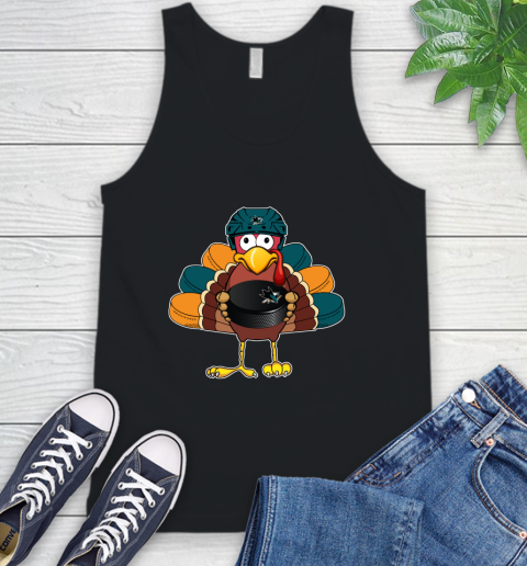 San Jose Sharks Turkey Thanksgiving Day Tank Top 2