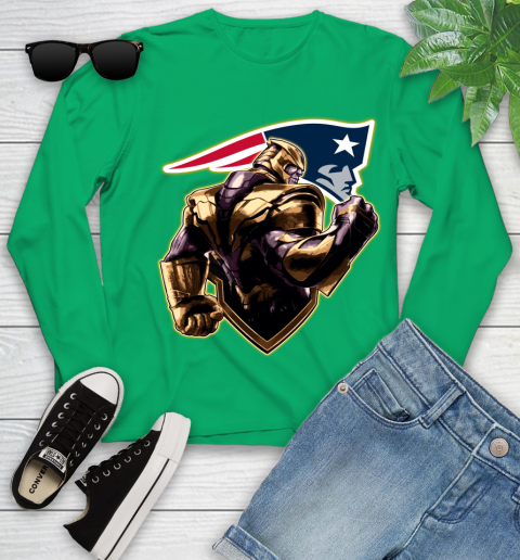 NFL Thanos Avengers Endgame Football Sports New England Patriots Youth Long Sleeve 6