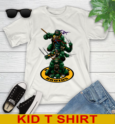 NHL Hockey Boston Bruins Teenage Mutant Ninja Turtles Shirt Youth T-Shirt