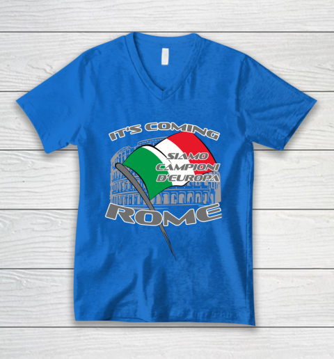 ITALIA Football Champions  SIAMO CAMPIONI D'EUROPA It's coming Rome V-Neck T-Shirt 5