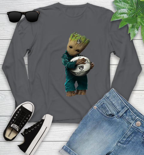 NBA Groot Guardians Of The Galaxy Basketball Sports Brooklyn Nets Youth Long Sleeve 8