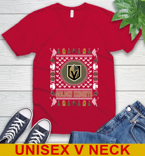 Vegas Golden Knights Merry Christmas NHL Hockey Loyal Fan V-Neck T-Shirt 6