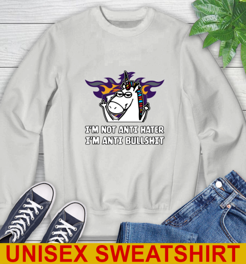 Phoenix Suns NBA Basketball Unicorn I'm Not Anti Hater I'm Anti Bullshit Sweatshirt 5