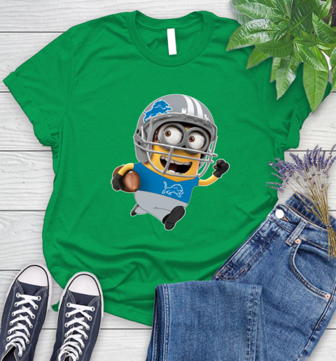 NFL Detroit Lions Minions Disney Football Sports Women's T-Shirt 6
