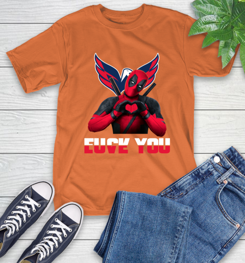 NHL Washington Capitals Deadpool Love You Fuck You Hockey Sports T-Shirt 4