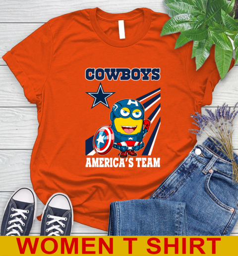 NFL Football Dallas Cowboys Captain America Marvel Avengers Minion Shirt Women's T-Shirt 3