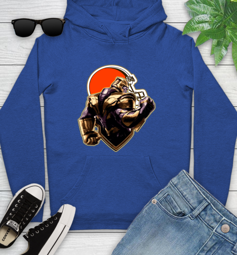 NFL Thanos Avengers Endgame Football Sports Cleveland Browns Youth Hoodie 9