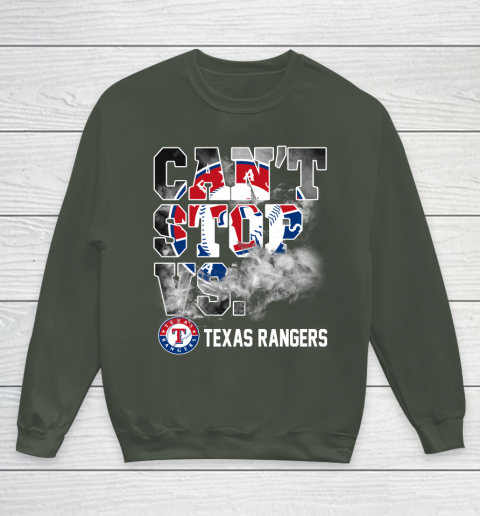 MLB Texas Rangers Baseball Can't Stop Vs Rangers Youth Sweatshirt 8