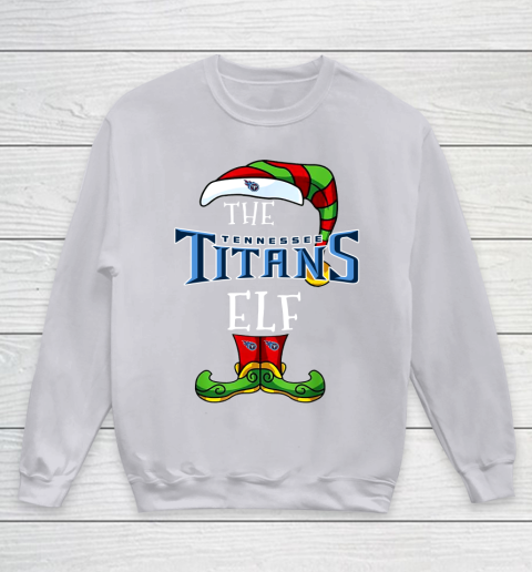 Tennessee Titans Christmas ELF Funny NFL Youth Sweatshirt 3