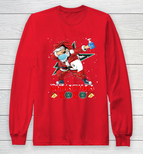 Dallas Stars Funny Santa Claus Dabbing Christmas 2020 NHL Long Sleeve T-Shirt 7