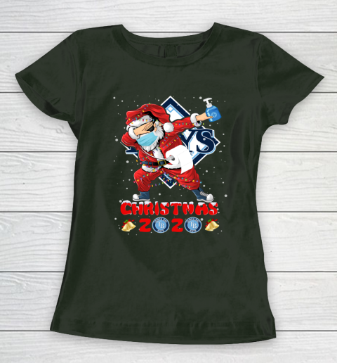 Tampa Bay Rays Funny Santa Claus Dabbing Christmas 2020 MLB Women's T-Shirt 4