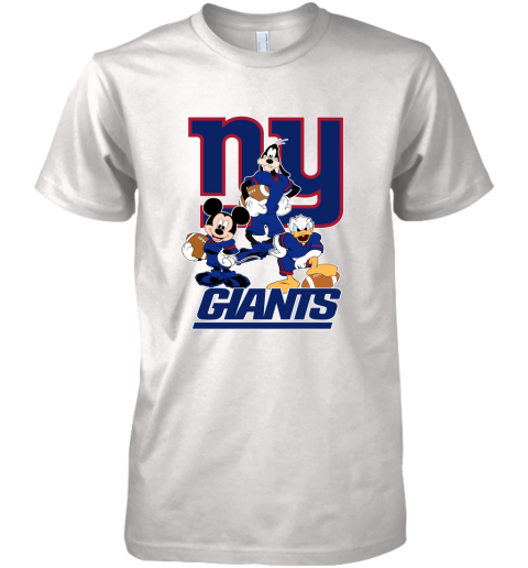 Mickey Donald Goofy The Three New York Giants Football Premium Men's T-Shirt