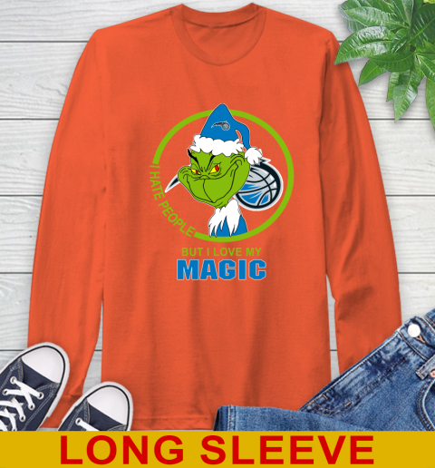 Orlando Magic NBA Christmas Grinch I Hate People But I Love My Favorite Basketball Team Long Sleeve T-Shirt 5