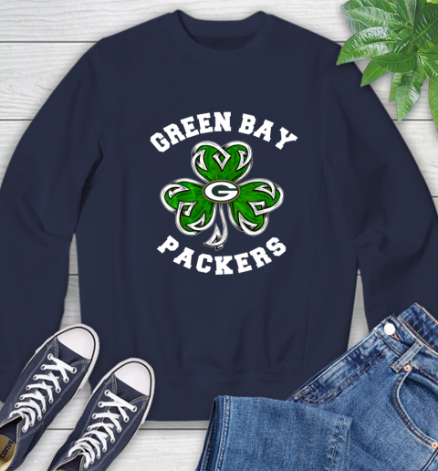 NFL Green Bay Packers Three Leaf Clover St Patrick's Day Football Sports Sweatshirt 2