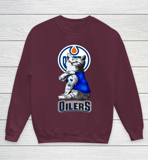 NHL My Cat Loves Edmonton Oilers Hockey Youth Sweatshirt 4