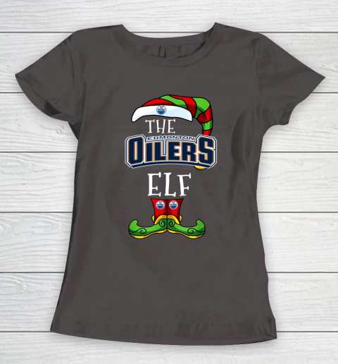 Edmonton Oilers Christmas ELF Funny NHL Women's T-Shirt 7