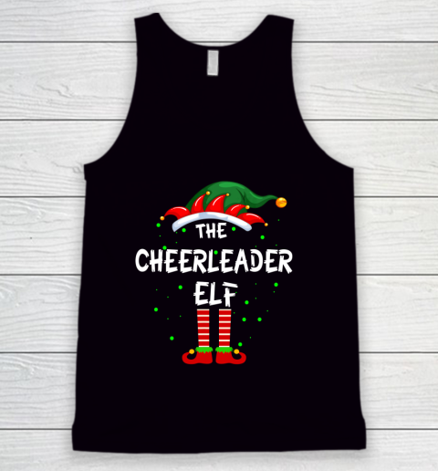 Cheerleader Elf Family Matching Group Funny Christmas Pajama Tank Top