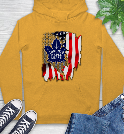 Toronto Maple Leafs NHL Hockey American Flag Hoodie 2