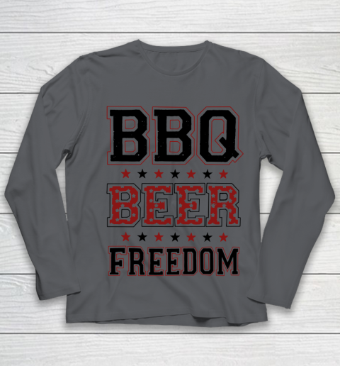 BBQ Beer Freedom Trump Fan Youth Long Sleeve 8