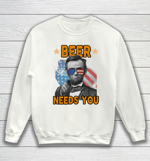 Beer Lover Shirt 4th Of July Beer Lincoln Usa Merica Sweatshirt