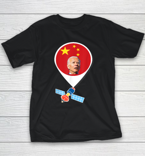Chinese Spy Balloon Funny Surveillance Joe Biden China Flag Youth T-Shirt
