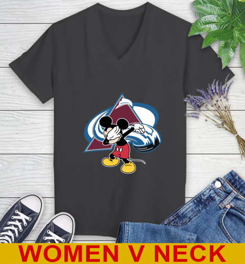 Colorado Avalanche NHL Hockey Dabbing Mickey Disney Sports Women's V-Neck T-Shirt 10 Colorado Avalanche NHL Hockey Dabbing Mickey Disney Sports Women's V-Neck T-Shirt - Image 10