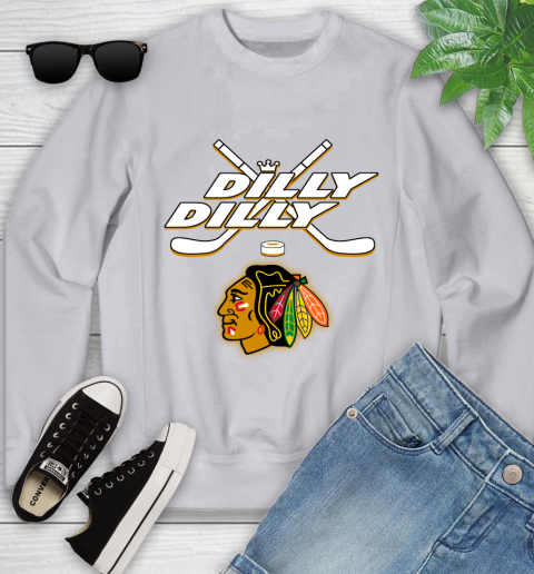 NHL Chicago Blackhawks Dilly Dilly Hockey Sports Youth Sweatshirt 4