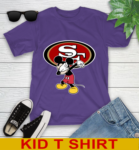 San Francisco 49ers NFL Football Dabbing Mickey Disney Sports Youth T-Shirt 4