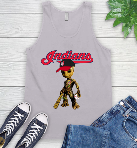 MLB Cleveland Indians Groot Guardians Of The Galaxy Baseball Tank Top 4